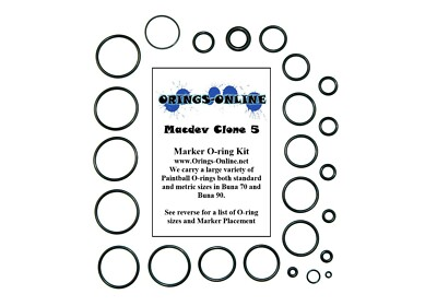 #ad Macdev Clone 5 Paintball Marker O ring Oring Kit x 2 rebuilds kits $12.05