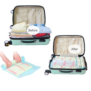 Details About 9 Vacuum Rolling Bags Travel No Cleaner Clothes Storage Suitcase Rollable