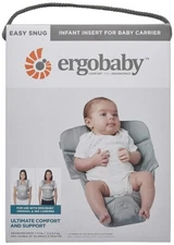 ERGOBABY Easy Snug Infant Insert for Baby Carrier Newborn 7-12 lbs GREY NEW