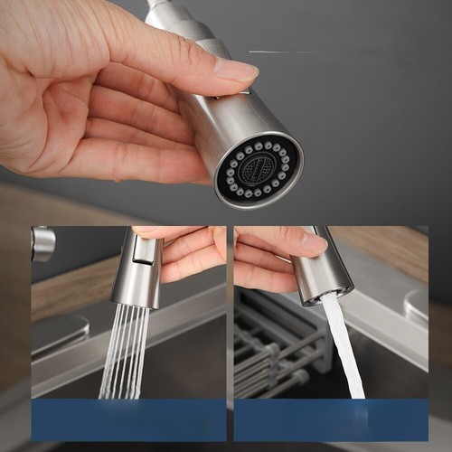 Kitchen Tap sprayer Sink Faucet with Pull Out Sprayer, Stainless Steel, Bathroom - Picture 2 of 8