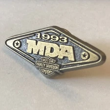 Vintage Harley Davidson 1993 MDA Motorcycle Vest Jacket Hat Pin