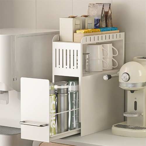 Pull Out Cabinet Organizer Cup Storage Spice Shelf Kitchen Countertop Rack 3Tier - Picture 9 of 9