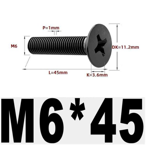 Black 304 Stainless Steel Cross Countersunk Head Screws Flat Head Long Screws - Picture 154 of 202