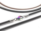2.5mm Silicone Rubber  Necklace With Rainbow Clasp. Black, Brown Or White.