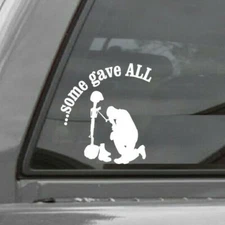 SOME GAVE ALL (FALLEN SOLDIER) Style #5 Vinyl Window Decal/Sticker