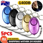 5 pack 140dB Personal Alarm Safety Keychain Panic Security Emergency Torch Alert