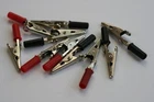 Lot of 10 New Long Crocodile Clips (Red Black)
