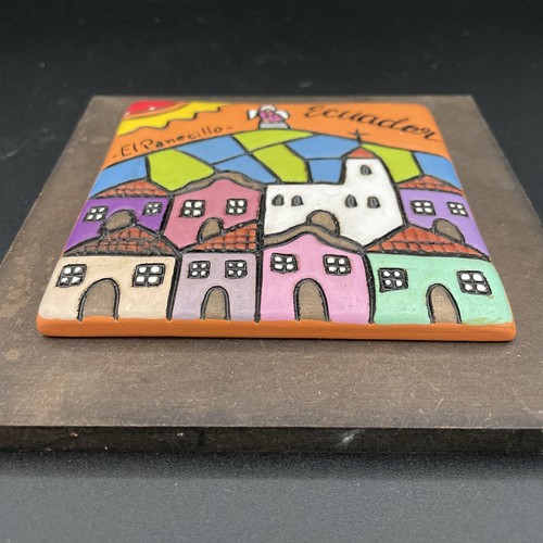 El Panecillo, Ecuador - Ceramic Handpainted Mexican Art Tile - Wall Hanging - Picture 6 of 7