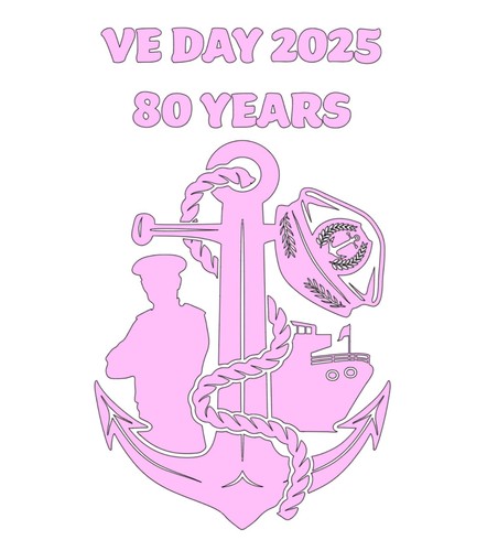 VE DAY 2025 80 Years Sailor Decal Stickers Choose Your Colour And Size - Picture 5 of 12