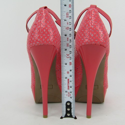 Shoedazzle Womens 8 M Platform Pumps 5.5" Stiletto Ankle Strap Pink - Picture 5 of 11
