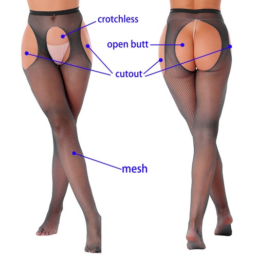 Body lencería para mujer brillante transparente con retazos de encaje bodystocking cami - Imagen 45 de 55