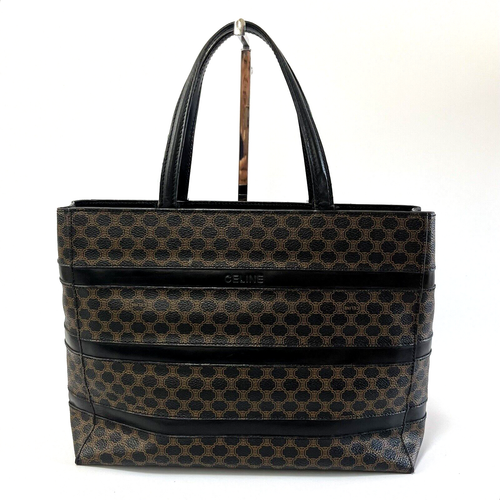 CELINE Tote Bag Handbag Black Macadam PVC Leather Authentic RankAB #19705ELP - Picture 2 of 23