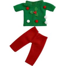 Christmast Elf Doll Outfit Set Green Red