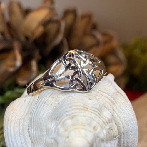 Celtic Ring Signet Promise Statement Pinky Ladies Ring 925 - Picture 6 of 10