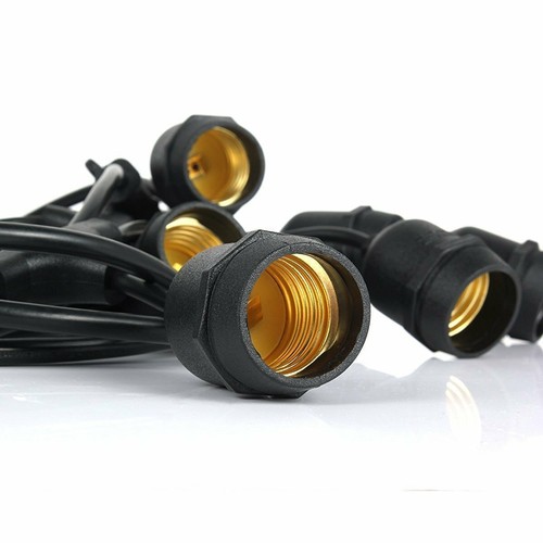 Outdoor Connectable 10 Hanging Sockets Festoon String Light Xmas Party Decor E27 - Picture 3 of 6