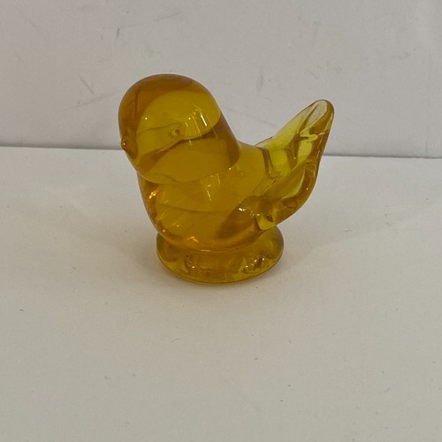 Vintage 1991 Signed Leo Ward Blown Glass Yellow Canary Bird of Happiness