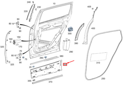 NEW MERCEDES-BENZ GLB X247 REAR RIGHT DOOR COVER STRIP A2477305603