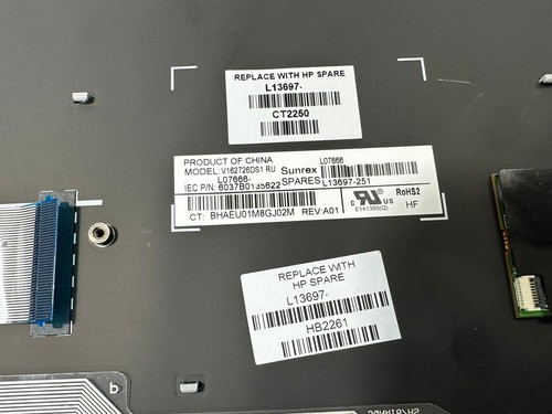 For HP Elitebook 830 G5 L13697-031 With Stickers UK English Keyboard NEW - Picture 4 of 5