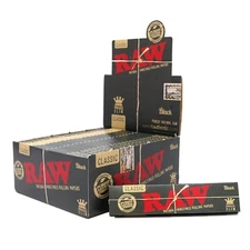 Full Pack RAW Classic BLACK King Size Slim Naturel Cigarette Rolling Paper
