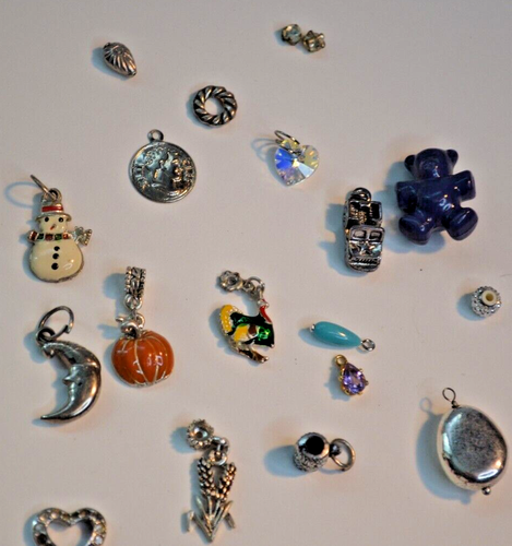 Lot of 18 Pendants, Charms, Etc. Cute Vintage Jewelry, Snowman/Turkey/Bear/Jeep - Picture 2 of 17