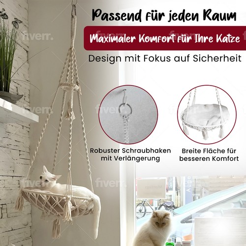 Parduzi Katzenschaukel I Katzenhängematte I Katzenbett I Gamack - Bild 3 von 6