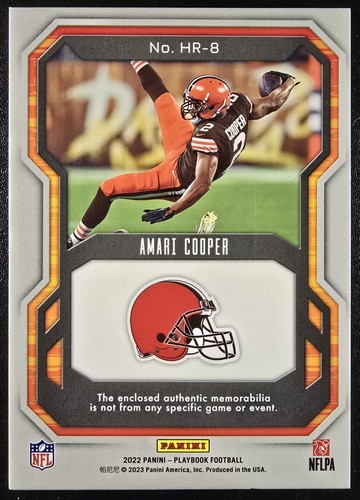 Panini Playbook 2022 #HR-8 AMARI COOPER Hot Routes verde #/49 - Imagen 2 de 2