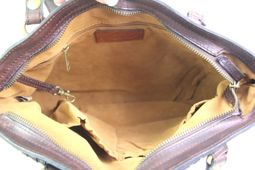 NWT Patricia Nash TOOLED TAN BROWN REAL LEATHER TOTE SHOULDER BAG HANDBAG PURSE - Picture 11 of 17