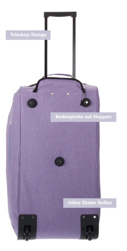 Trolley Reisetasche mit Rollen 85 L XL Koffer Tasche Damen Spear 910 Flieder +g - Bild 11 von 20