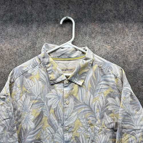 Tommy Bahama Shirt Mens 3XT Gray Button Down Camp Paradise Dress Hawaiian Silk - Picture 8 of 15