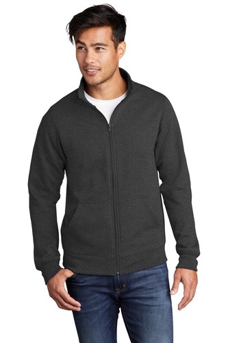Port & Company Men's Core Fleece Cadet Full Zip Front Pockets Sweatshirt PC78FZ - Picture 3 of 8