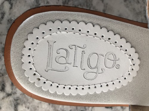 Latigo Anthropologie Halo LA11076 White ankle strap sandals US 10M EUC - Picture 11 of 12