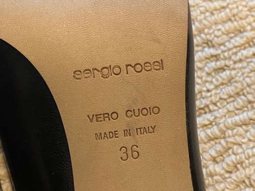 Sergio Rossi Authentic Embellished Black Leather Mules Size IT36 - Picture 8 of 12