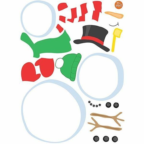 WallPops - Large Self-Adhesive Kids Christmas Snowman Wall Art Decal Stickers - Picture 5 of 5