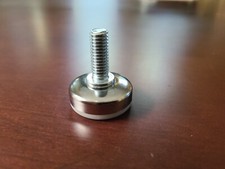 1 5/8 White Nylon Furniture Foot Feet Adjustable Levelers Glides 3/8 in thread