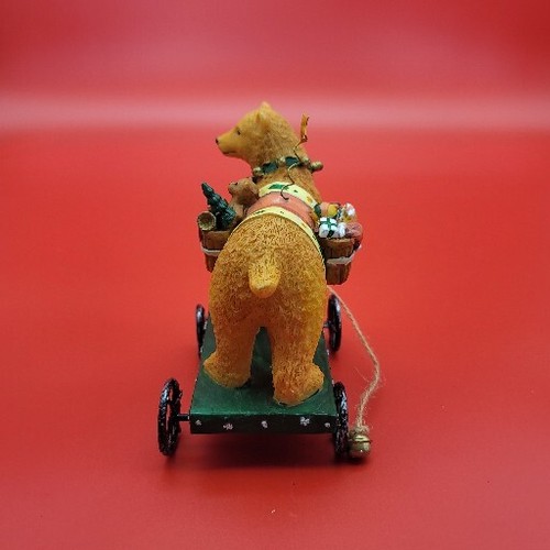 Golden Christmas Bear Pull Toy Resin Holiday Decor Christmas Decoration - Picture 4 of 10