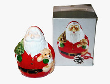 VTG Santa Ceramic Christmas Bank Figurine Roly Poly Centurion Collection 5”