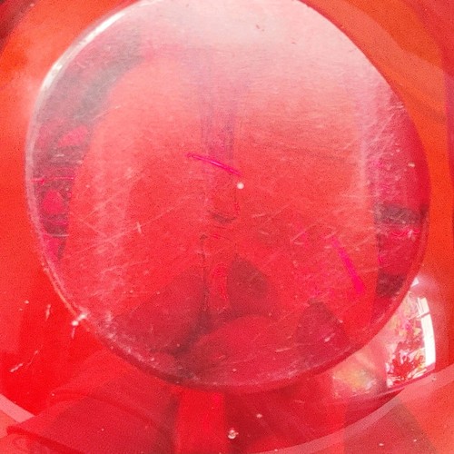 Red Art Glass Basket 5" Tall - Picture 11 of 17
