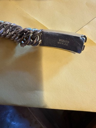 Real Mens Miami Heavy Cuban Link Bracelet Solid Silver - Picture 3 of 9