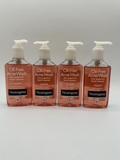 4x EXPIRED Neutrogena Oil-Free Acne Wash Facial Cleanser Pink Grapefruit - 6 Oz