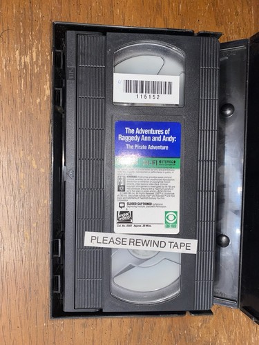 Raggedy Ann VHS Tape - The Pirate Adventure , 1988 Cartoon Vtg OOP HTF Rare Vid - Picture 4 of 6
