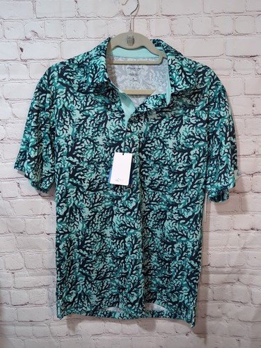 Men’s Attack Life Greg Norman Play Dry Polo Shirt Key Largo Blue Size Small NWT - Picture 1 of 12