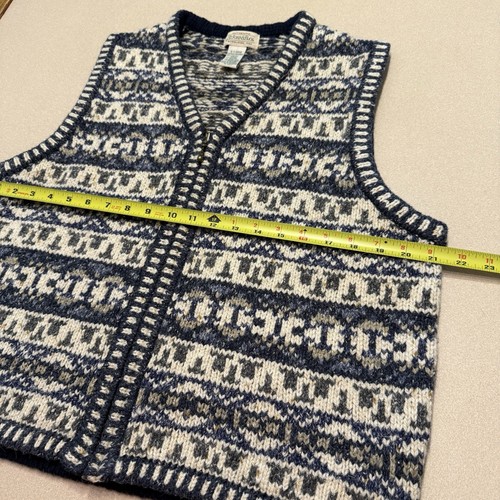 St. John's Bay Womens X-Large Wool Blend Zip Knit Sweater Vest Folk Nordic - Picture 7 of 10