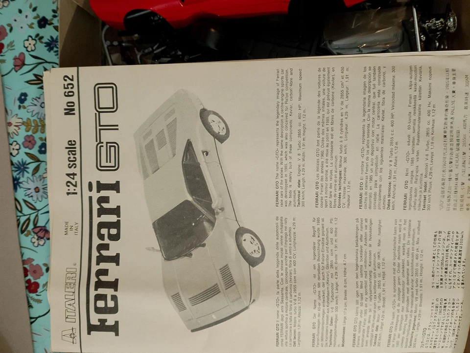 Giocattolo Modellismo Ferrari GtO Italeri Scala 1:24 Vintage  - Immagine 3 di 4