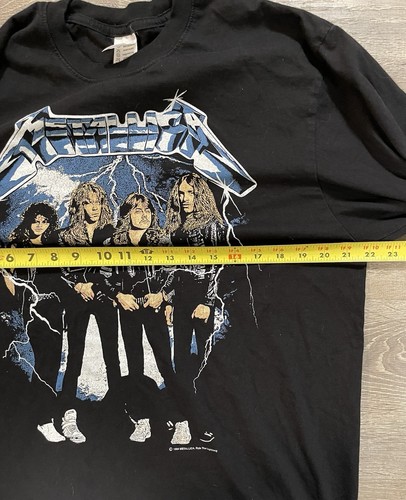 Metallica T Shirt Ride The Lightning Band Logo Official Mens Black Long Sleeve - Picture 8 of 13