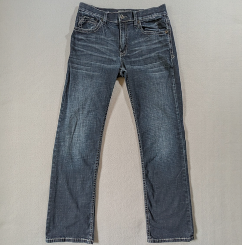 Pantalones de mezclilla BKE Jake para hombre 33x34 azul Jake bootleg bigotes occidentales oscuros