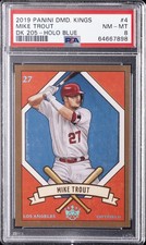 2019 DIAMOND KINGS DK 205 HOLO BLUE #4 MIKE TROUT 5/25 PSA 8