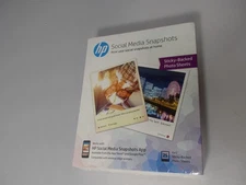 25 Pack HP Social Media Snapshots Sticky Back Photo Paper 4 x 5 Sealed Free S&H