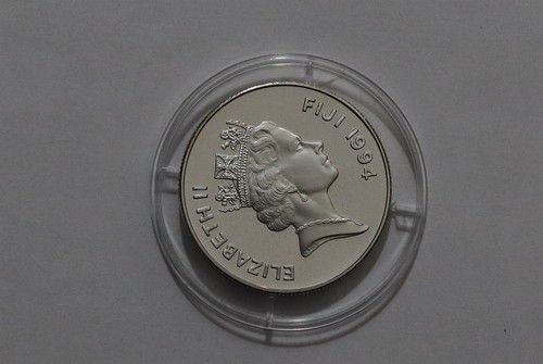 🧭 🇫🇯 FIJI 5 DOLLARI 1994 SILVER PROOF CLARENCE HOUSE B70 TT11 - Picture 4 of 4
