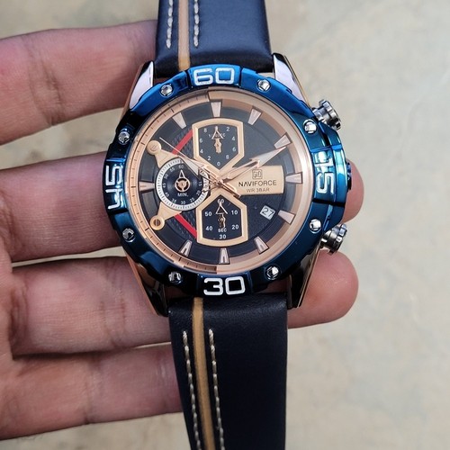 Naviforce Stylish Chronograph Watch in Leather for Men - Picture 5 of 10