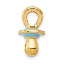 14k Blue Enameled 3-D Pacifier Pendant K2710